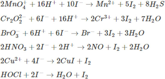 Iodimetric and Iodometric Titrations formula